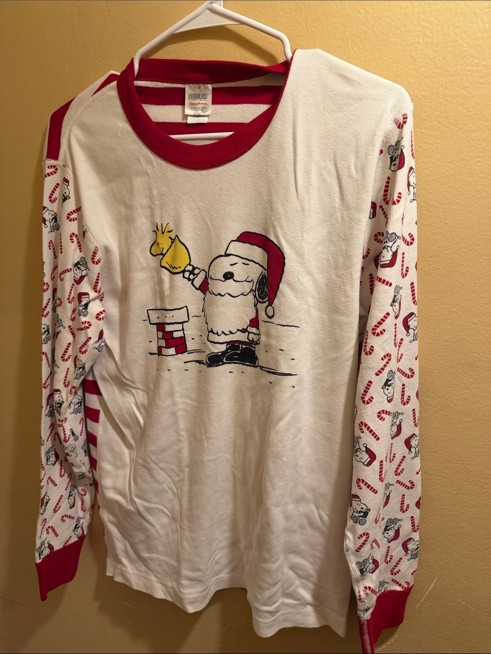 Hanna Andersson White Long-Sleeve Snoopy & Woodstock Holiday PJS SET